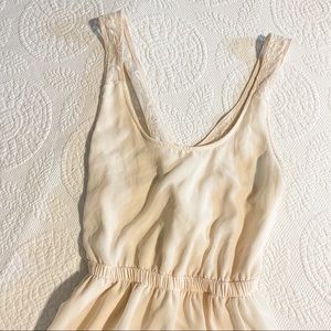 Off White Lacy Racer Back Sweet Mini Dress